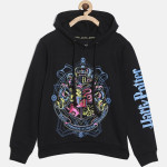 Kids Black & Blue Harry Potter Printed Hooded Pure Cotton Sweatshirt