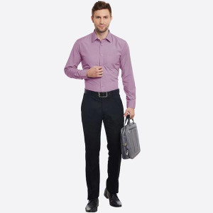 Men Mauve Slim Fit Solid Formal Shirt